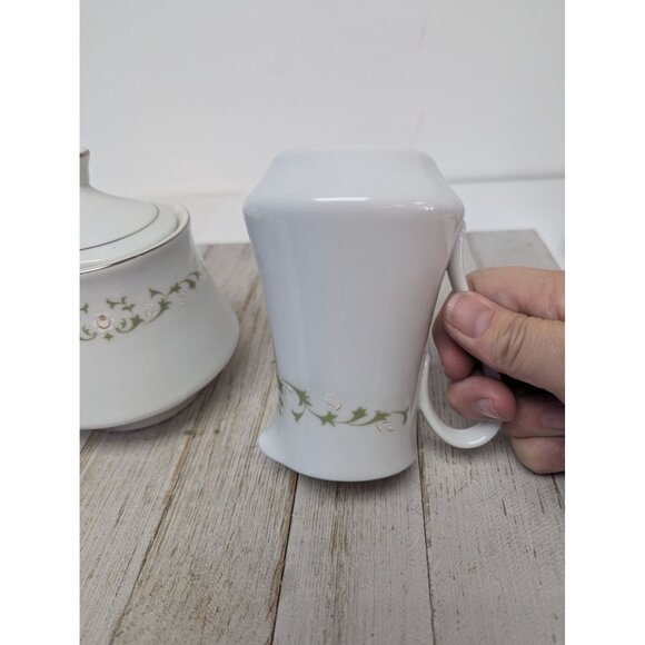 Sheffield China Japan Elegance Sugar Bowl Dish Lid and Creamer Pitcher - Picture 5 of 11